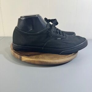 Vans Authentic Black Canvas Low Top Sneakers Women US 7.5 Lace Up Casual